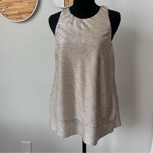 Julie Brown NYC Metallic Gold Textured Lame Blouse  Womens S 🌟